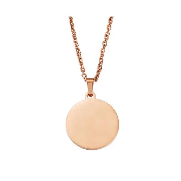 10Pcs 15-30mm Blank Round Discs Pendant Necklaces Gold Plated Chain Necklaces For DIY Custom Name Logo Women's Men's Jewelry