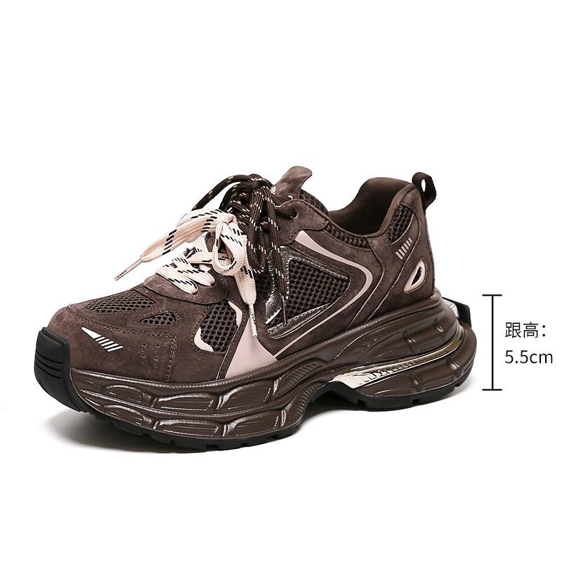Spring New Dad Shoes Women's Shoes 2025 Sports Shoes Thick Sole Height Increase Casual Non-slip Soft Sole Versatile Shoes Children