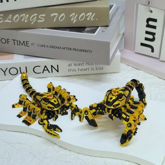 Cyberpunk 3D Printed Mechanical Scorpion: Jointed Desktop Ornament