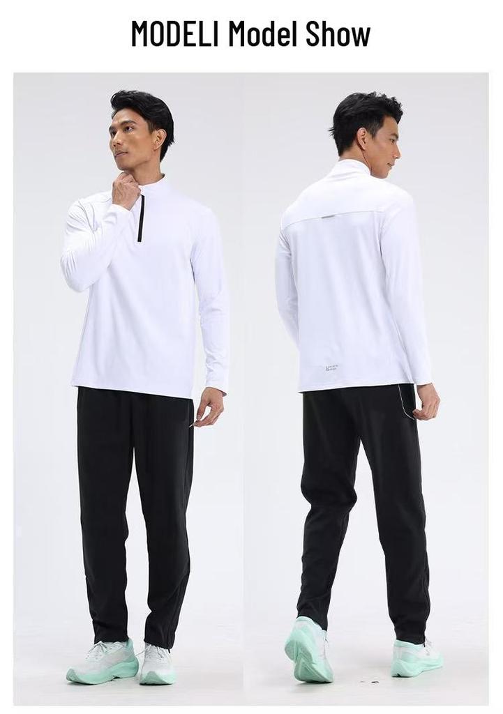 Men's Half-Zip Long-Sleeve Sports T-Shirt - Autumn/Winter Outdoor Casual Running & Fitness Top