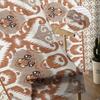 Abstract Line Block Brown Pattern Sheer Curtains for Bedroom Window Holiday Decoration Voile Tulle Transparent