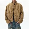 Vintage Stehkragen Arbeitsjacke für Herren Frühling Neu Amerikanischer Stil Kurze Jacke Tough Guy Retro Fliegerjacken Locker Steif Oberteil