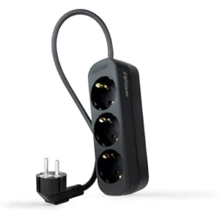 NANOCABLE 10.38.0003-NS-BK - Multiprise avec 3 Prises, 1,4 m, Noir