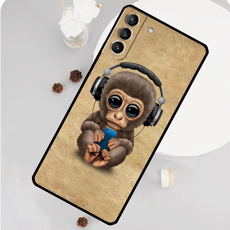 Monkey Gorilla Ape Baby Case For Samsung Galaxy S23 FE S20 S21 S22 Ultra S8 S9 S10 Plus Note 10 20 Ultra Soft Cover