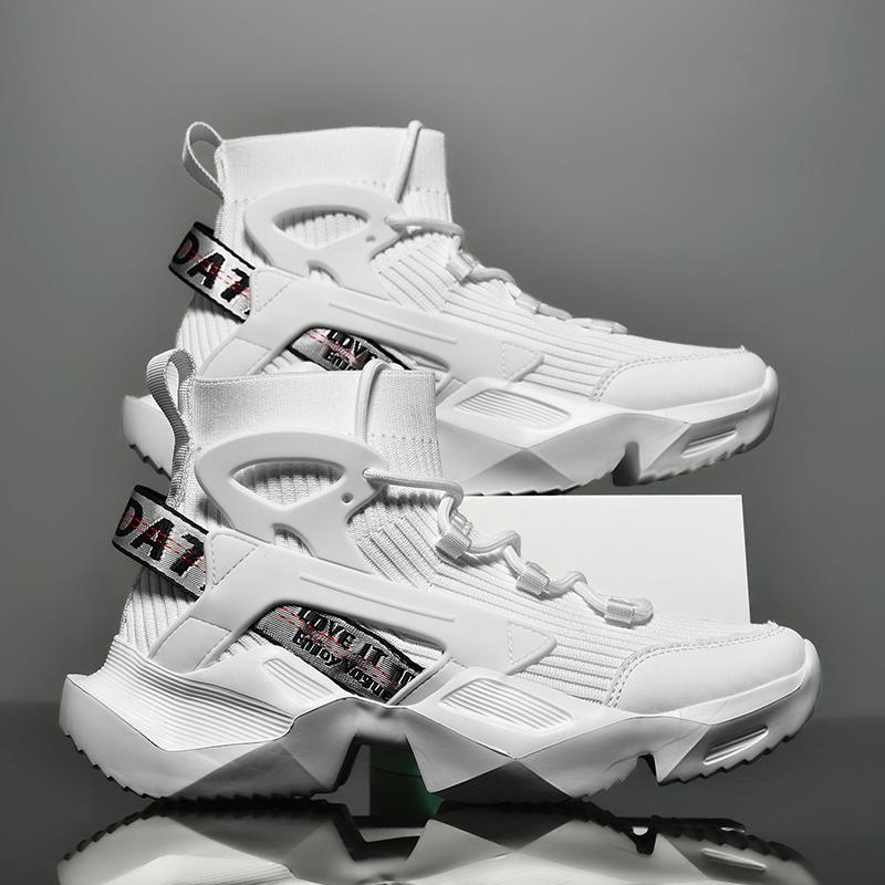 

Мужская обувь Кроссовки Мужские теннисные туфли Роскошные мужские повседневные кроссовки для бега Дышащие модные мокасины Кроссовки для мужчин 39 белый