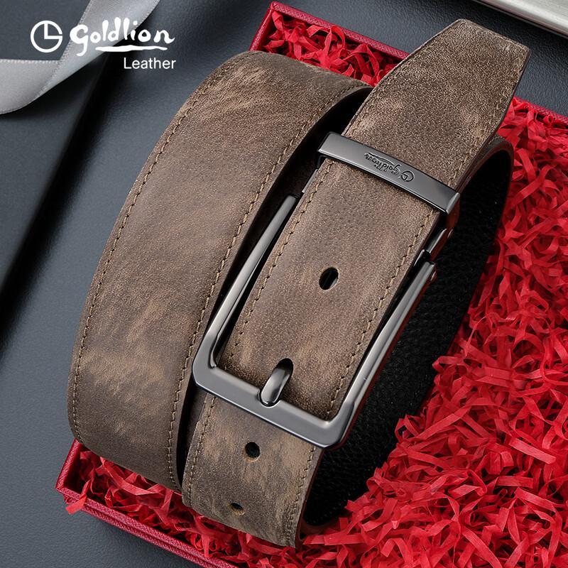 Goldlion Men s Automatic Buckle Retro Leather Belt 115cm
