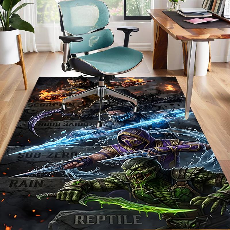 1pc Mortal Kombat3 Design Area Rug - Non-Slip, Soft & Cozy Floor Mat for Living Room, Bedroom, Office - Indoor/Outdoor Decorative Carpet