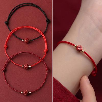 Tibetan Buddhist Lotus Beaded Bracelet Handmade Braided Adjustable Lucky Red Thread Charm Bracelets For Women Men Couple Jewelry