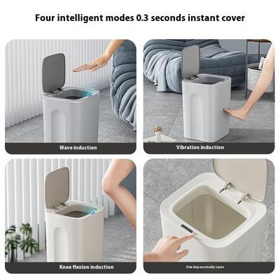Intelligenter Induktions-Mülleimer Auto Badezimmer Toilette Abgedeckt Elektrischer Schmaler Papierkorb Sandwich Schlafzimmer Toilettenpapier Eimer