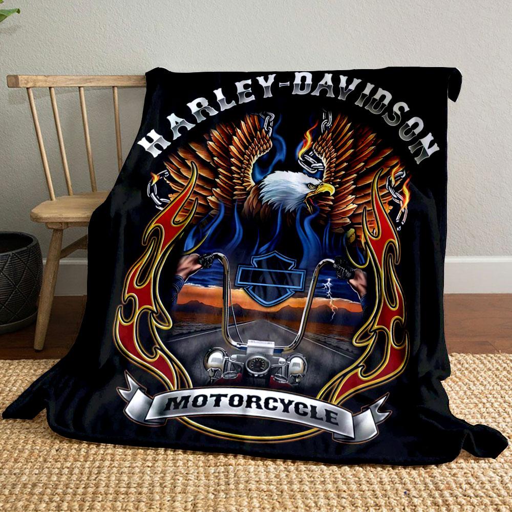 Orlí motocyklová deka Harley Davidson Deka do ložnice Deka do obývacího pokoje Pohovka přestávka na oběd Měkká útulná přehoz pro kamaráda Festivalový dárek