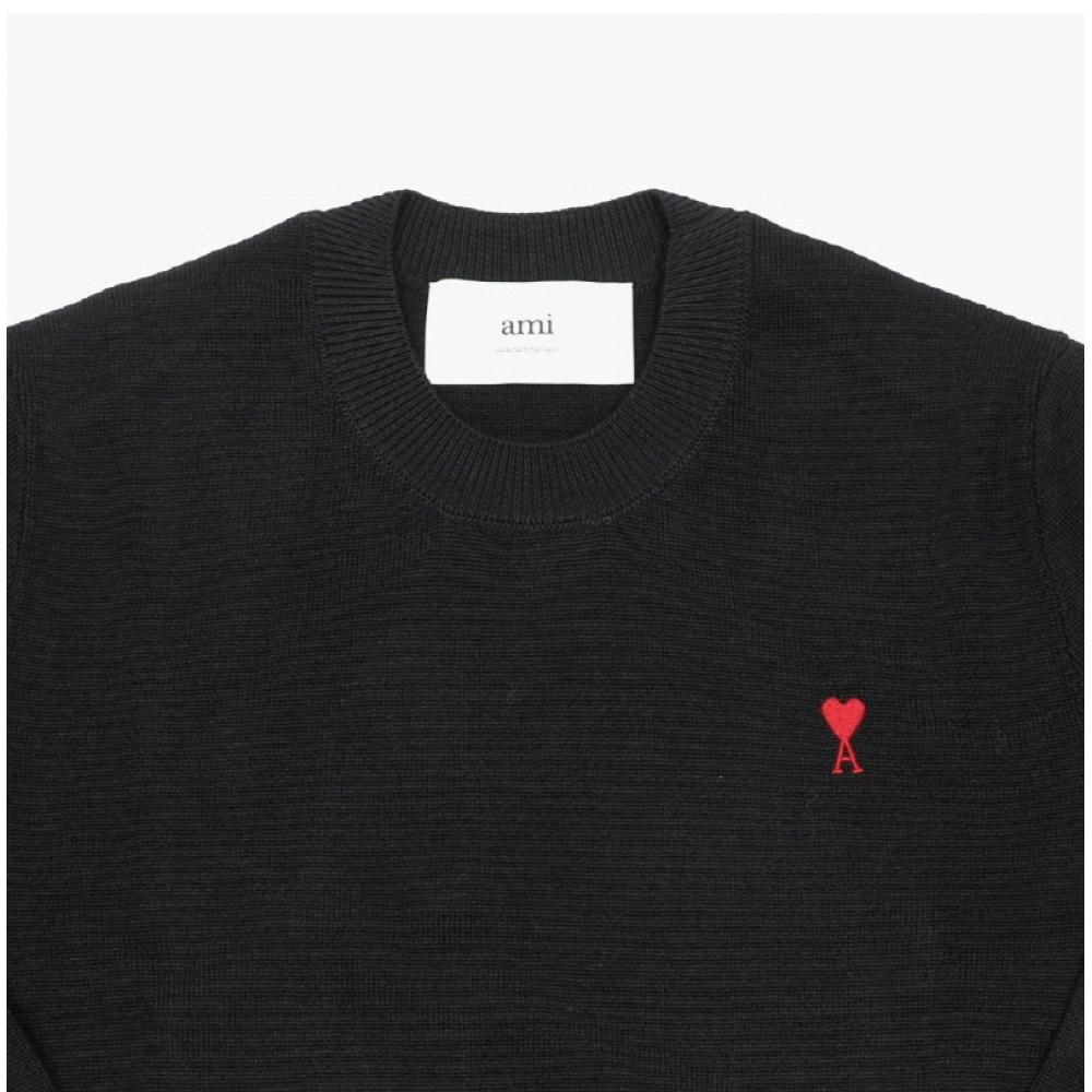 Ami Women Knit Small Heart Logo Fks826 001 009