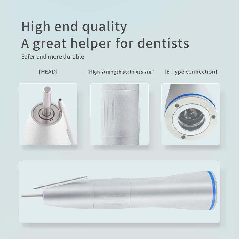Niceden Dental Blue Ring LED E-type External Water Spray Straight Handpiece Dentistry Tools Low Speed Handpiece