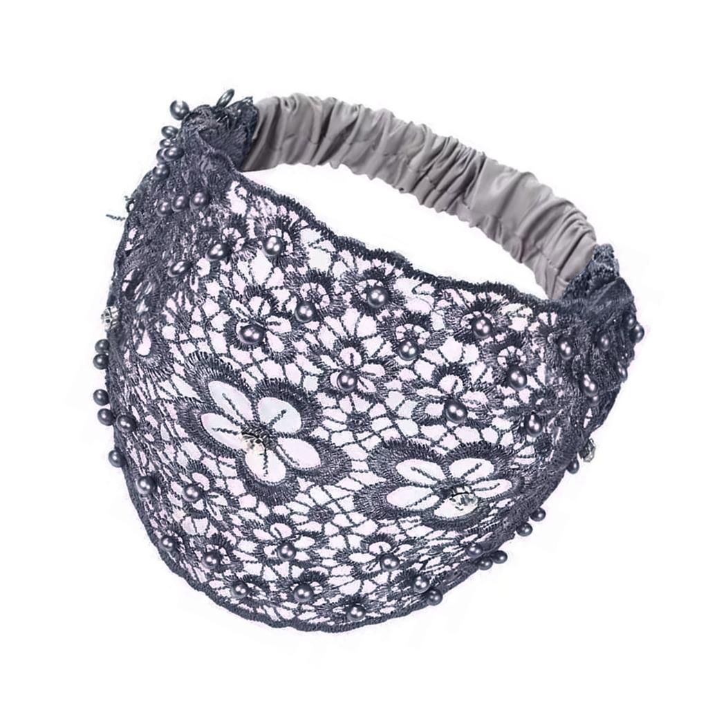 Perlenstickerei Blume Haarreif für Frauen Elegant Flapper Kostüm Stirnband Rutschfest Fascinator Haarband für Maskeraden Veranstaltung