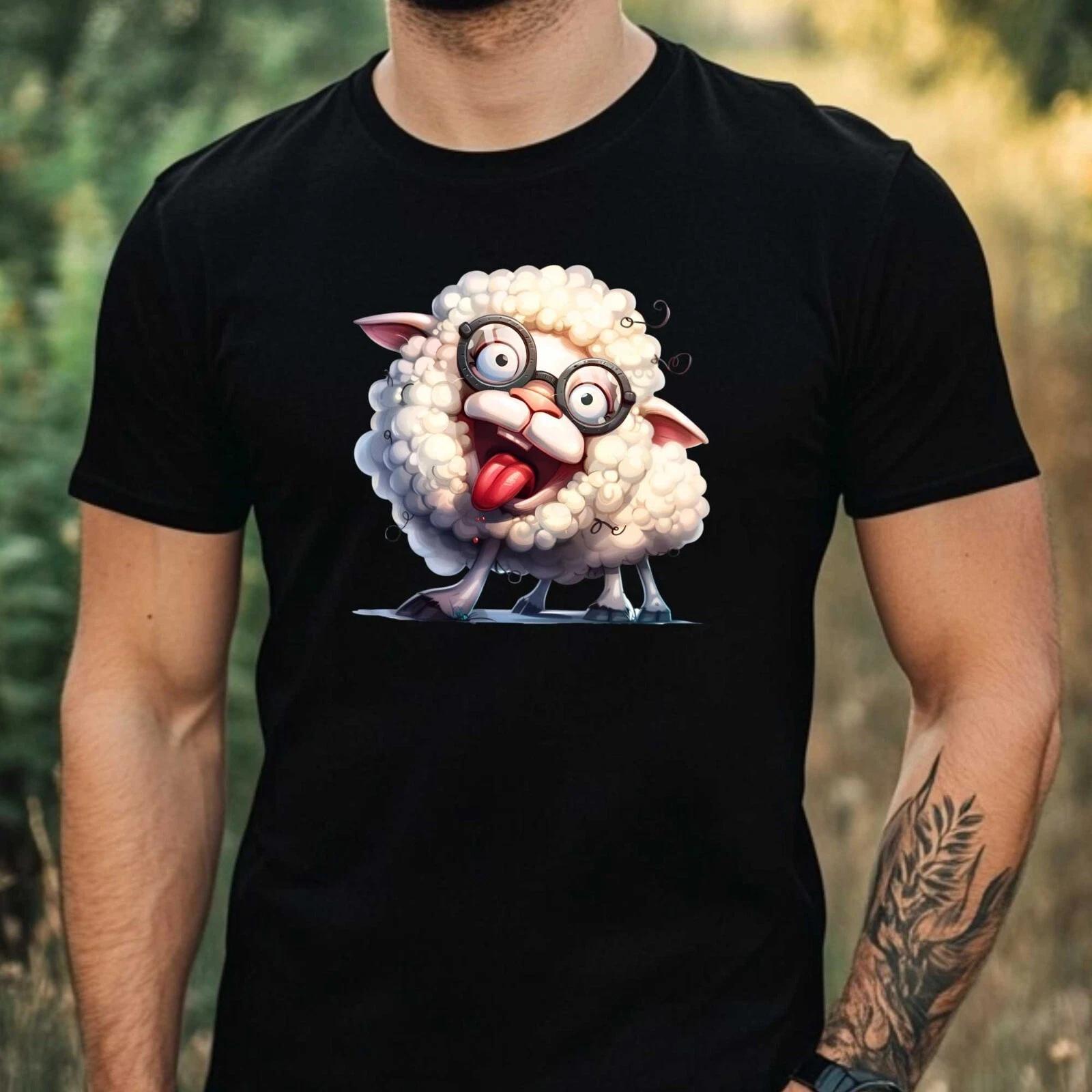 T-Shirt Herren Lustiges Schaf Motiv Baumwolle Größe XS bis 5XL XL