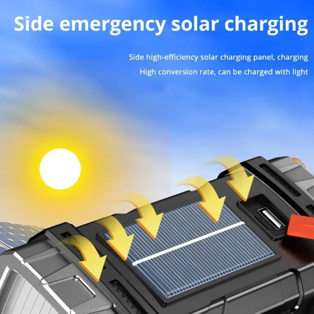 High Power Rechargeable LED Flashlight Multifunctional Portable Light with Side Light Waterproof Multiple Lighting Modes