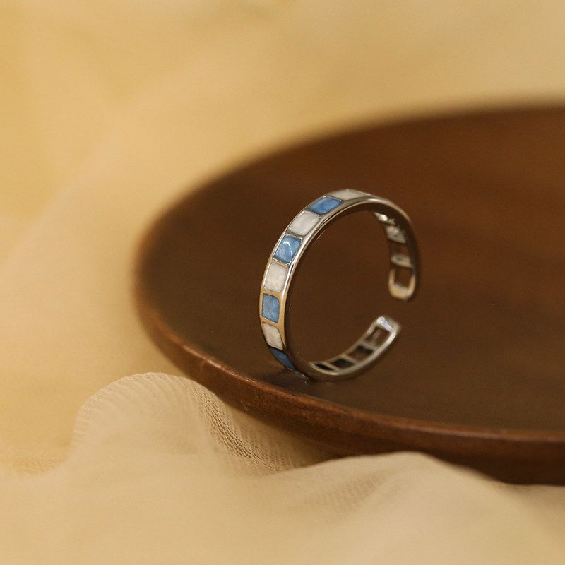Ring Special-Interest Design Fancy Female Cold Wind Accessible Luxury S925 Silver Fashion Enamel Opening Adjustable Ring Female Main Image Style Adjustable opening