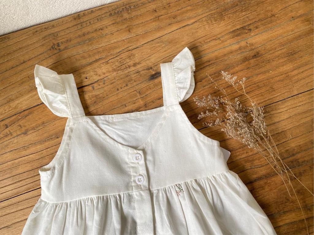 Girls' Embroidered Ruffle Strap Dress & Bloomers - Baby Summer Outfit Set