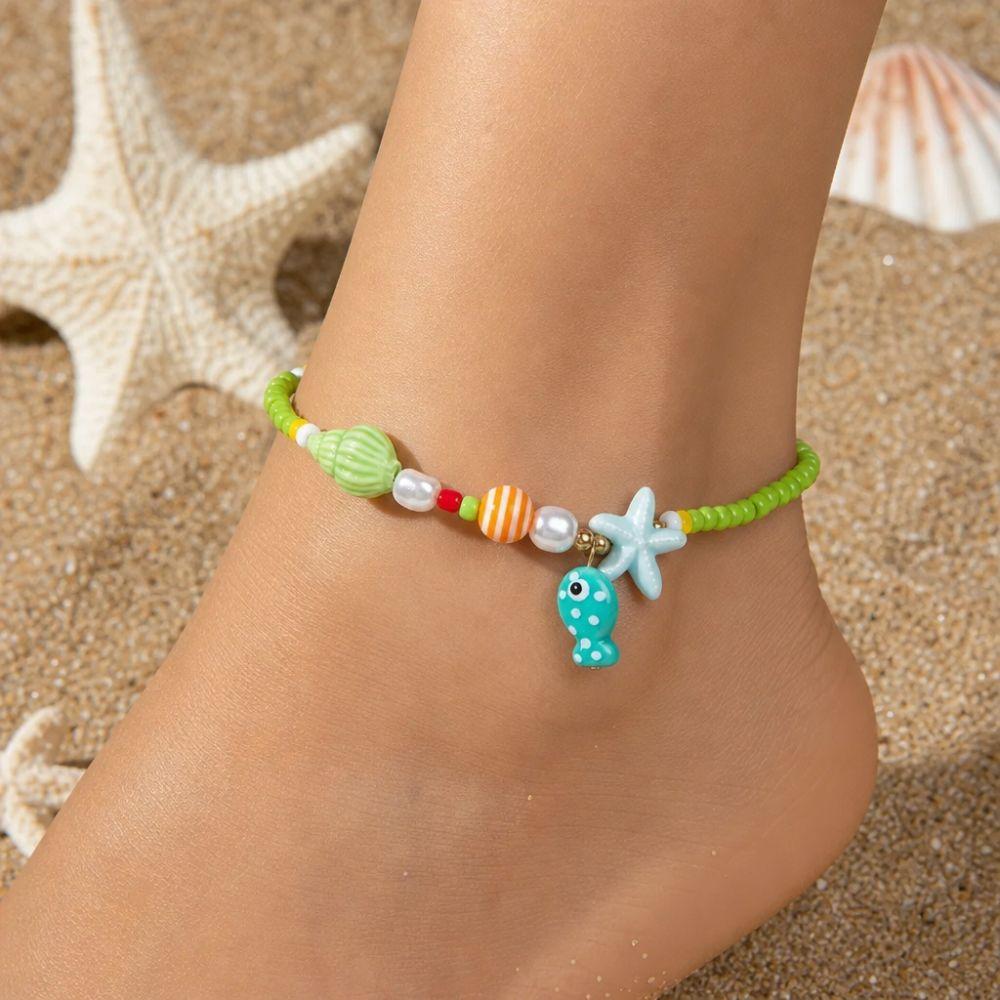 Bohemian Style Beaded Foot Chain Colorful Foot Bracelets Jewelry Accessories