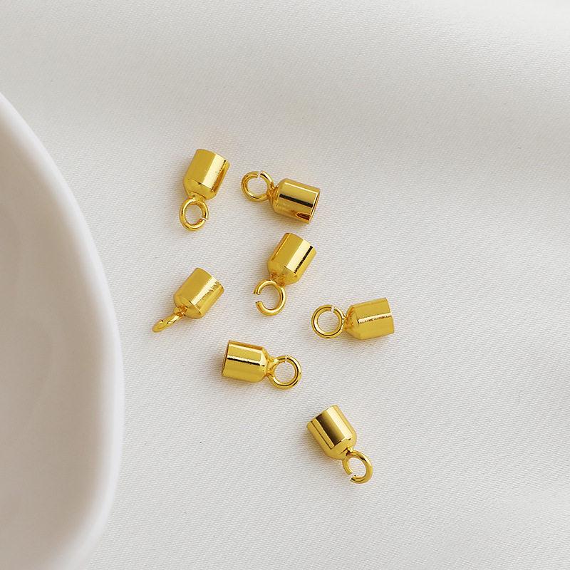 18K Gold Plated Colorfast Ringed Bell End Connector for DIY Leather Belt and Chain Accessories