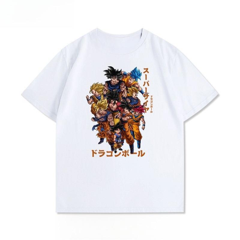 Dragon Ball Tshirt Mens Pure Cotton Casual  Round Neck Tshirt Short Sleeve Clothing Summer Sports Casual Short Sleeve Top