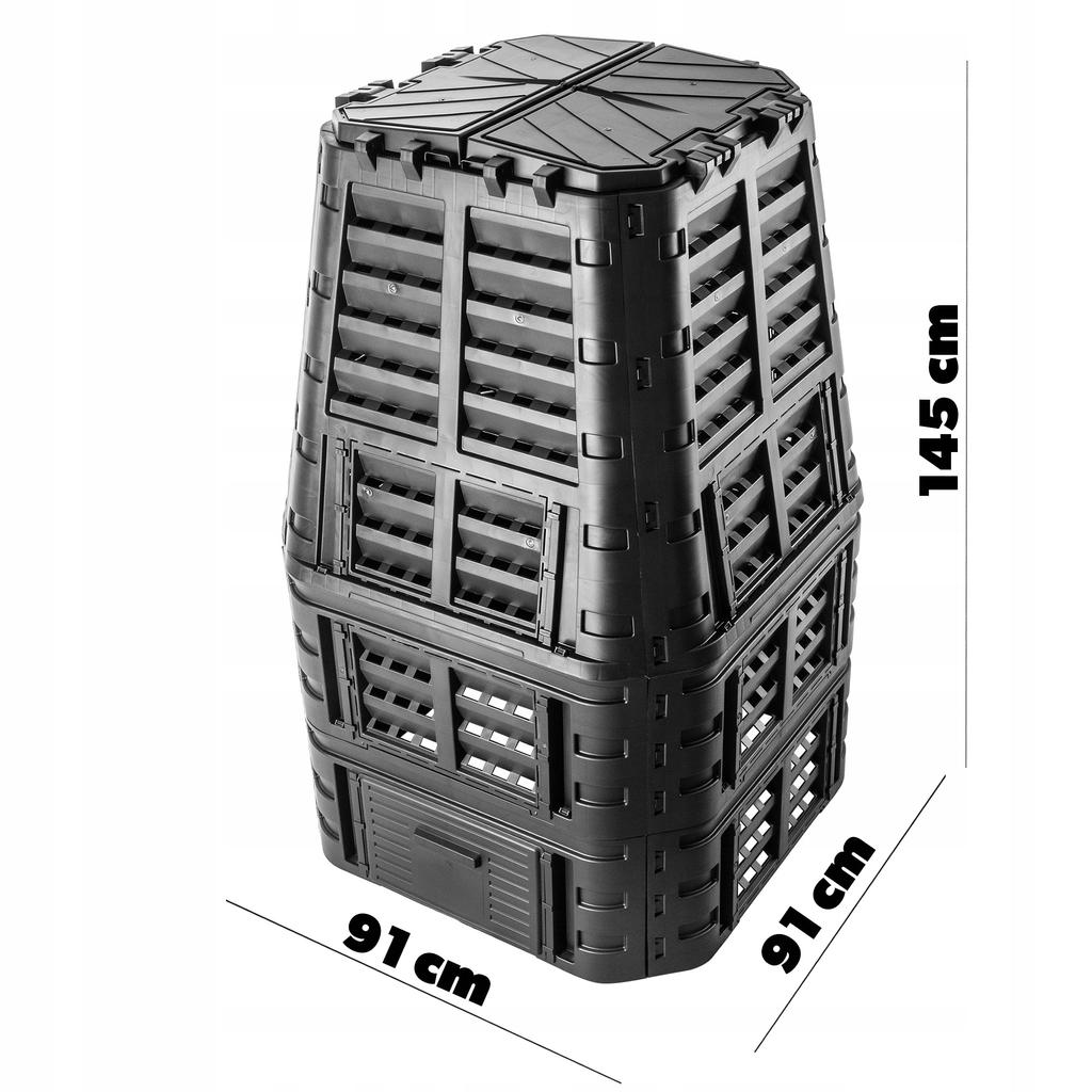 KADAX Garden Composter Modular 1000L Frost-resistant Year-Round Black