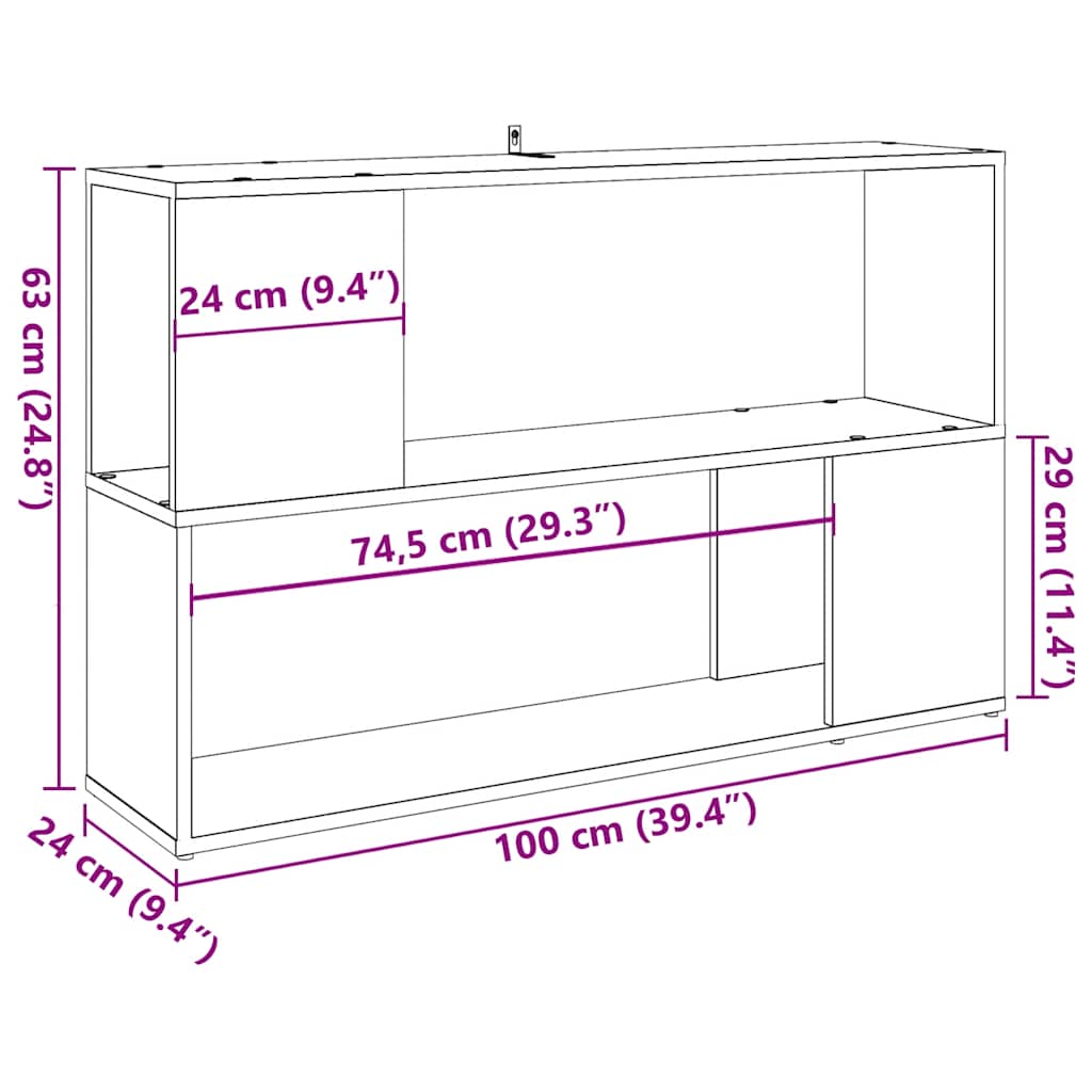 Bookshelf Artisan Oak 100 x 24 x 63 cm Engineered Wood