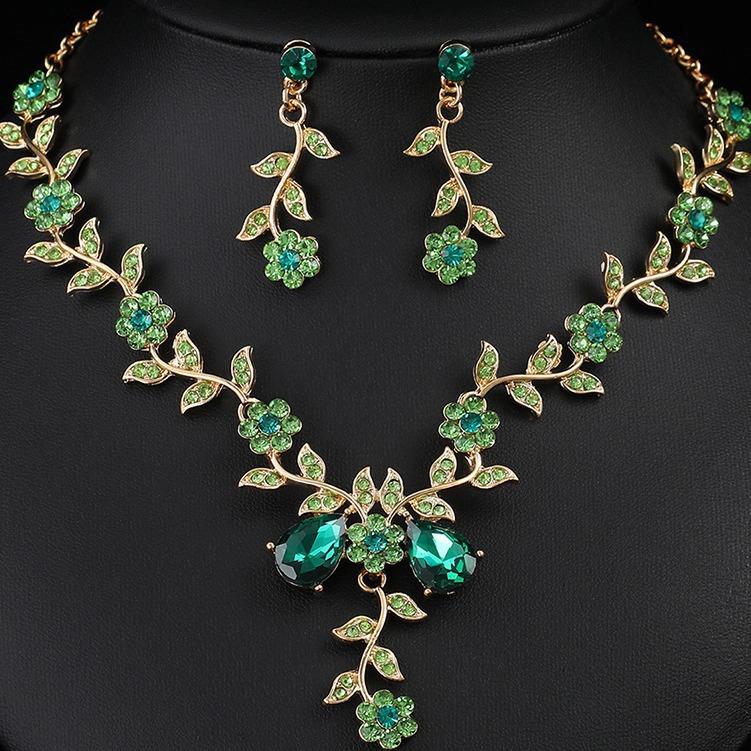 

Bridal Wedding Accessories Two-piece Set, Exquisite Rhinestone Flower Necklace Earrings Set Party Dress Accessories Set 2026 45CM