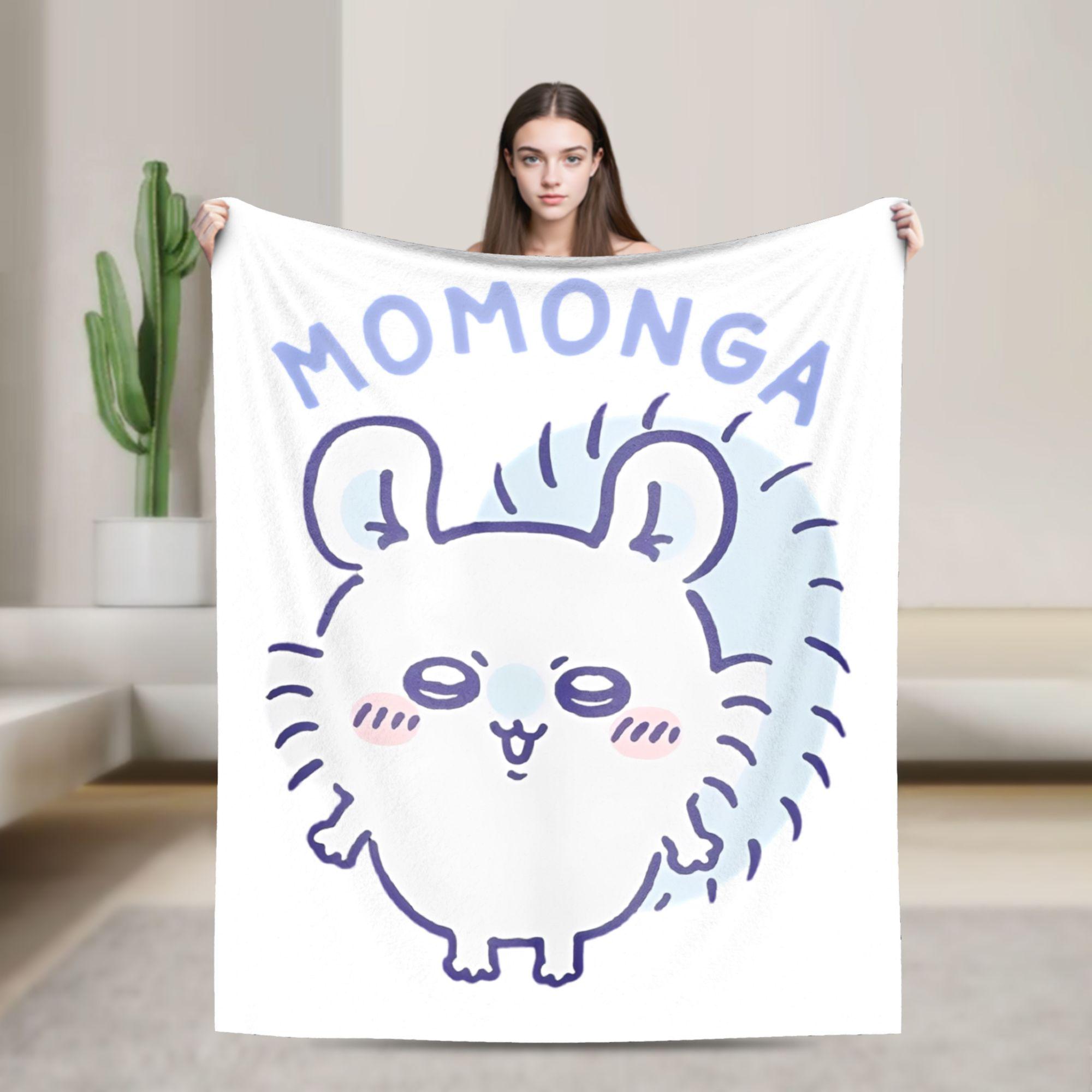 

Chiikawaa Momonga Plush Blanket Japanese Anime Customized Throw Blanket for Home 125*100cm Quilt 100x150cm