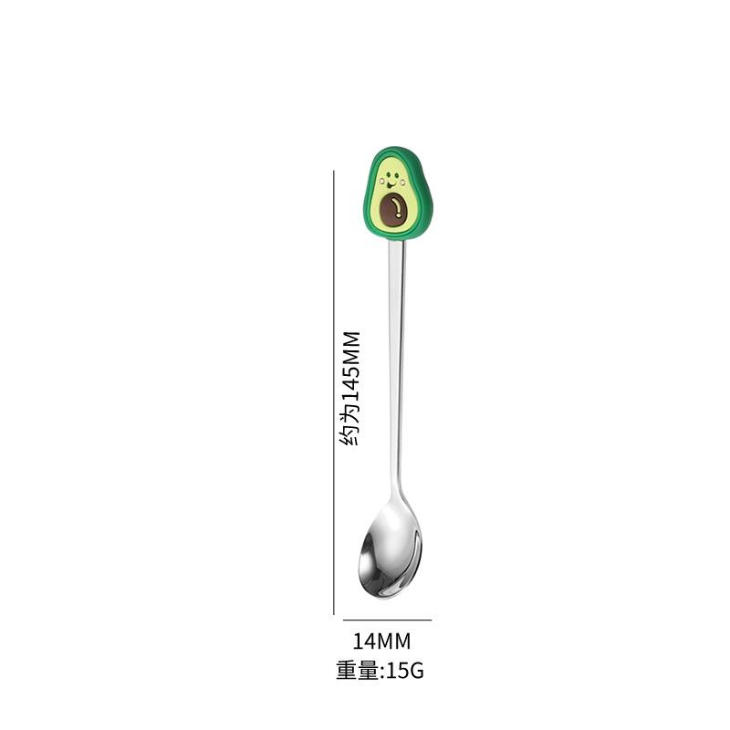 Fruit Doll Stainless Steel Spoon and Fork Christmas Coffee Dessert Spoon and Fork Gift Set Fruit Watermelon Spoon and Fork Box