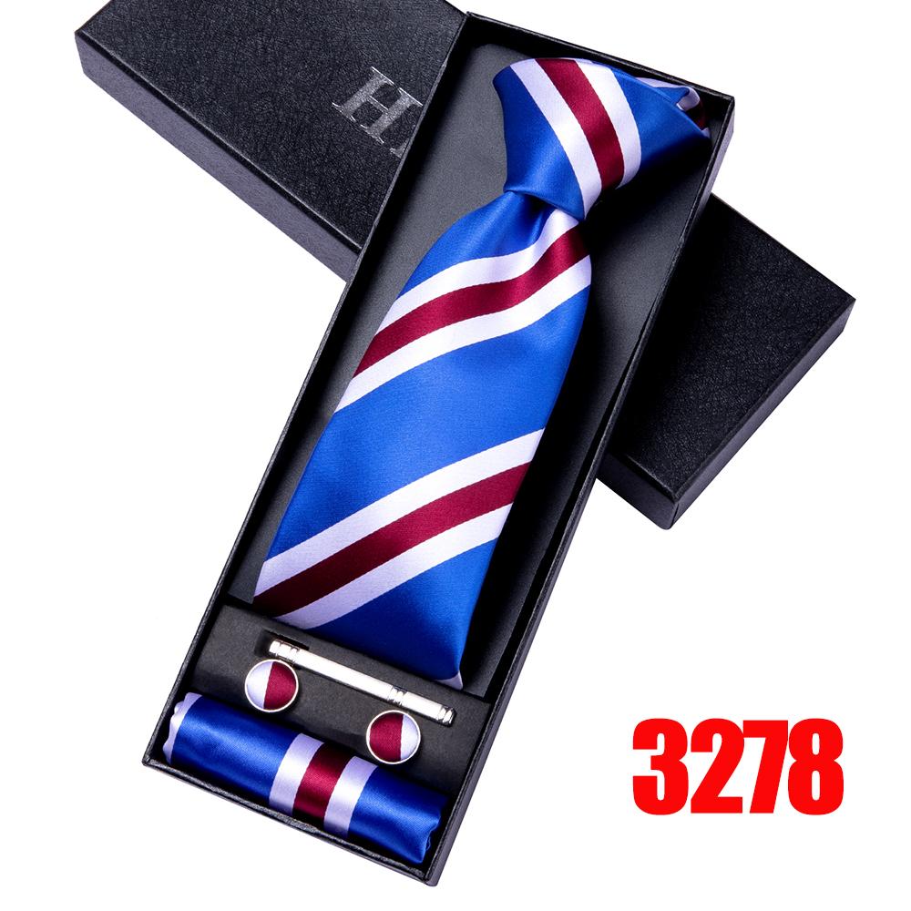 Hi-Tie 20 Stile, modische Herren-Krawatte, Paisley-Krawatte, Taschentuch, Manschettenknöpfe, Geschenkbox