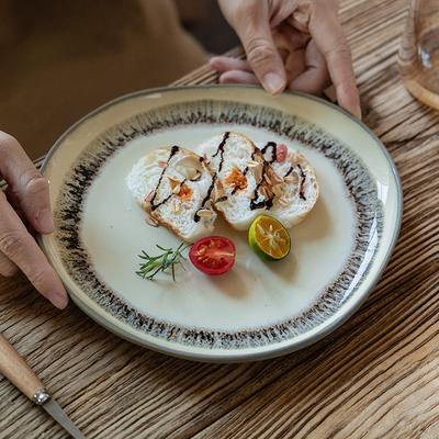 Japanese Kiln-Shaped Special-Shaped Plate Multi-Color Irregular Ceramic Plate Household Plate Tableware Dish Plate Restaurant Dessert Plate