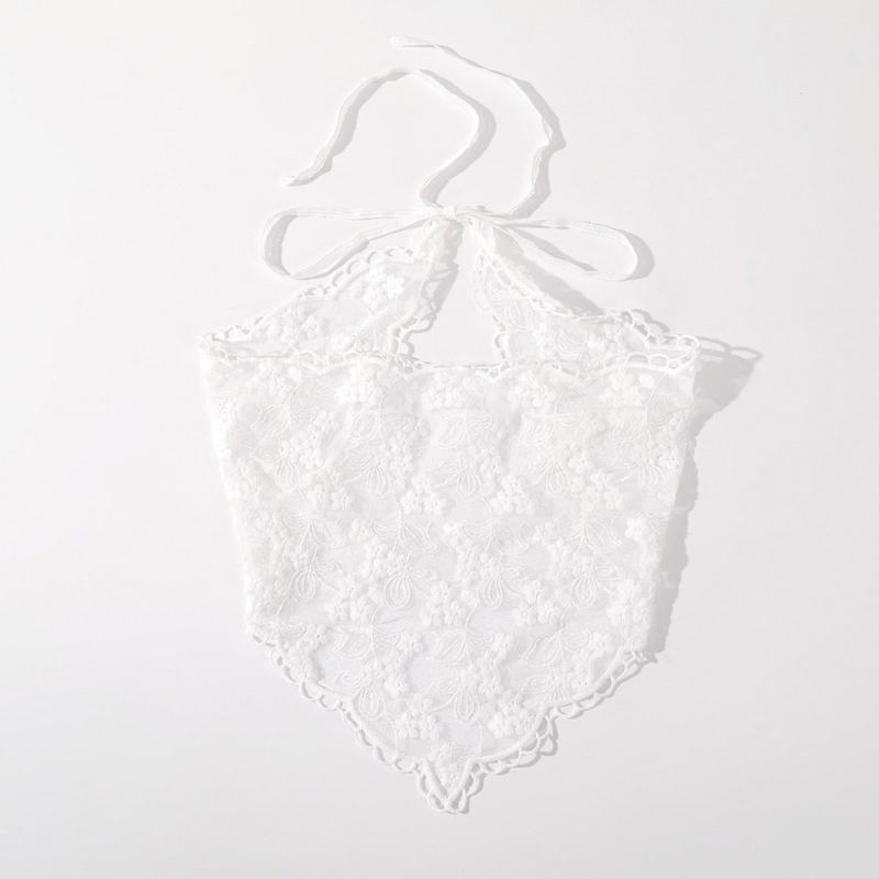 Women Sunproof Lace Triangle Kerchiefs Lightweight Summer Tie Back Kerchiefs