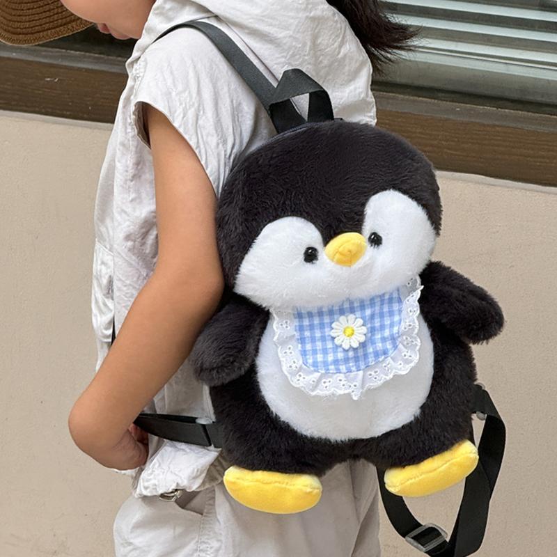 Cartoon  Apron Penguin Backpack Girl Heart Cute Plush Doll Penguin Doll