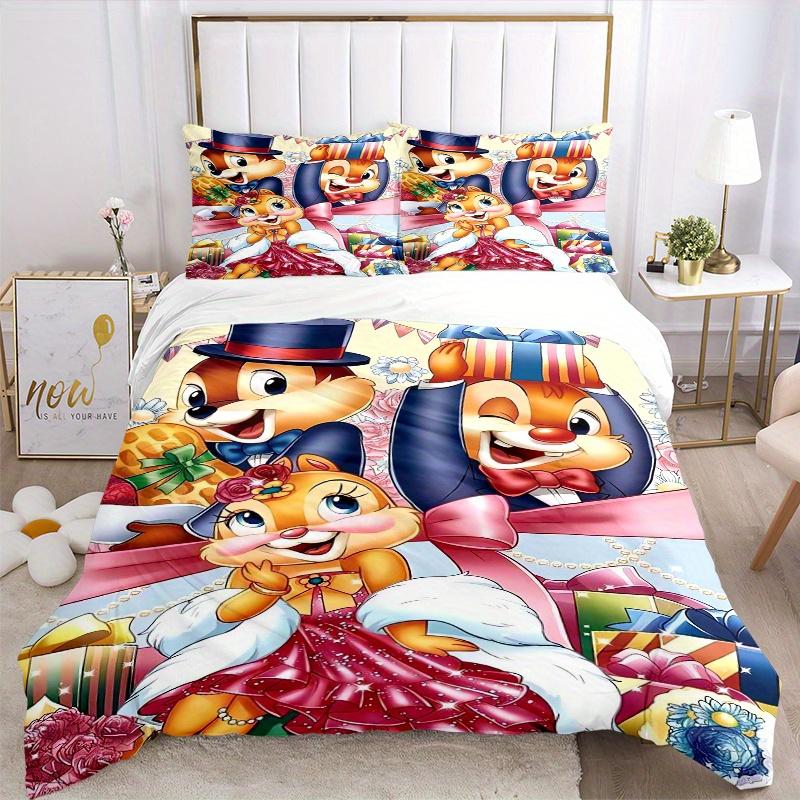 3pcs Chip 'n' Dale Bedding Set Includes Quilt Cover and Pillowcases, Suitable for All Seasons S017