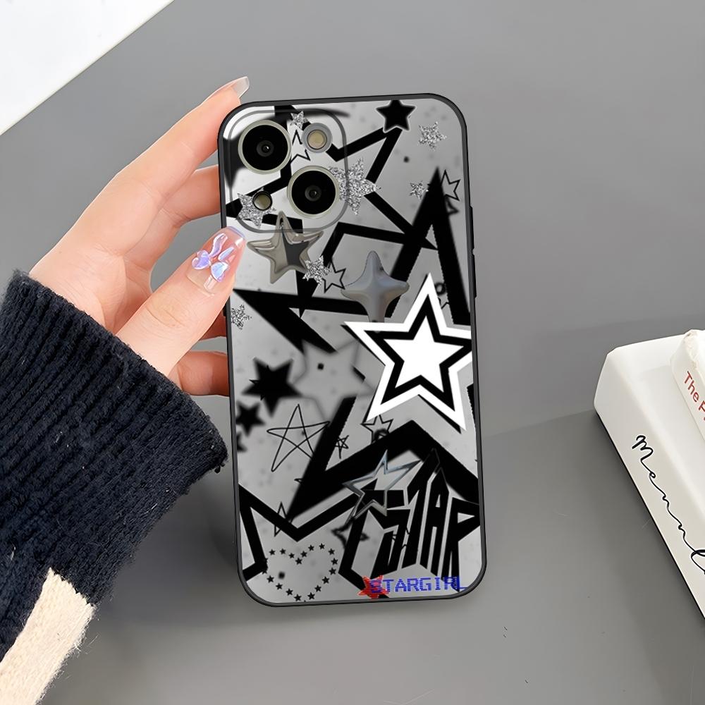 Fashion INS Stars Phone Case For Iphone 17 Air 15 Pro Max 14 Pro 16 Plus 12 13 11 Xr X Xs 8 7 Plus Back Cover