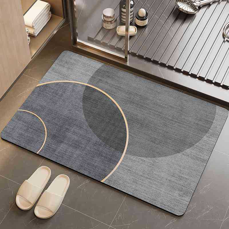 Leichter Luxus Kieselgur Fußmatte, Duschraum, Schnelltrocknend, Schmutzabweisende Fußmatte, Haushalt Anti-Rutsch Und Pflegeleichte Fußmatte
