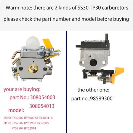 Carburetor for Ryobi CS26 CS30 SS26 SS30 Homelite 26cc 30cc 25cc Engine RY30220