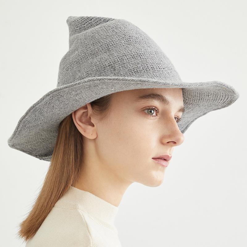 Halloween Hat Women's Funny Decoration High Quality Wool Witch Hat High Top Versatile Wizard Hat