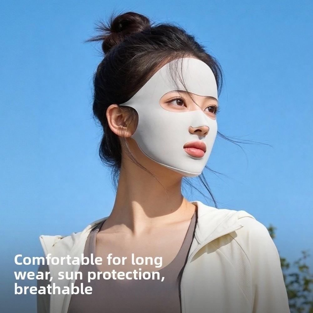 Vollgesichts-UV-Schutz-Gesichtsbedeckung Atmungsaktiver Facekini Wiederverwendbare Sonnencreme-Gesichtsmaske Damen