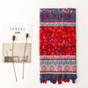 Red & Blue Ethnic Floral Cotton Scarf - Soft Bali Style Shawl for Women
