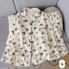 Women's Cloud Cotton Long Sleeve Pajamas - Sweet Cartoon Design for Spring & Autumn, Versatile for Home or Out