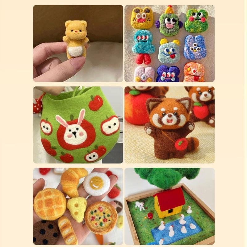 Needle Felting Kits 40 Colors Wool Roving Set Needle Felting Starter Kits with Felting Tool Needle Felting Supplies