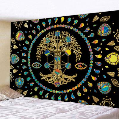 Viking Mystical Symbols Tree of Fortune Tapestry Psychedelic Scene Decoration Witchcraft Decor Hippie Boho Room Wall Home Decor