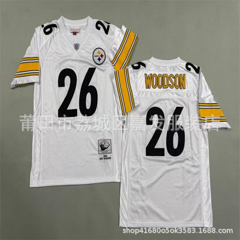 Pittsburgh Steelers Vintage NFL Football Jersey Men Cotton Embroidered Training Shirt Rugby Sport Wear