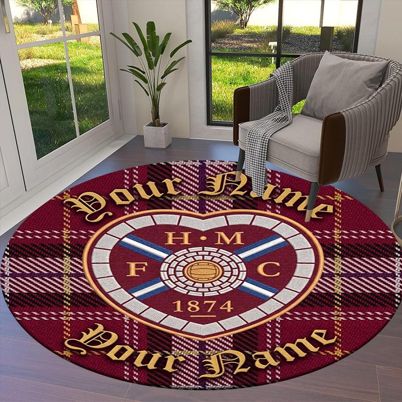 Heart Hmfc Custom Name Round Area Rug Carpet Rug For Living Room Bedroom Sofa Playroom Decor Nonslip Floor Mat