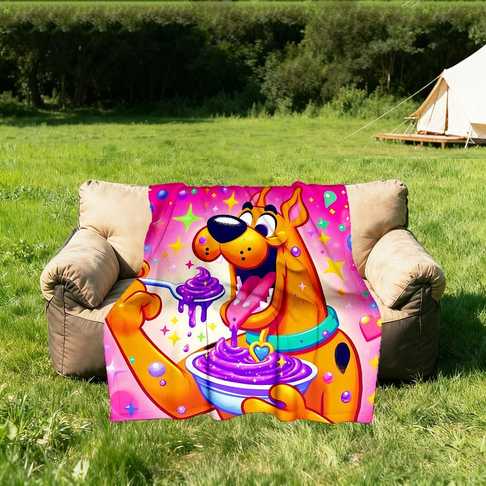 1pc Scooby Doo Outdoor Blanket - Throw Blanket, Soft , Flannel Blankets, Living Room, Travel, Camping c1209083