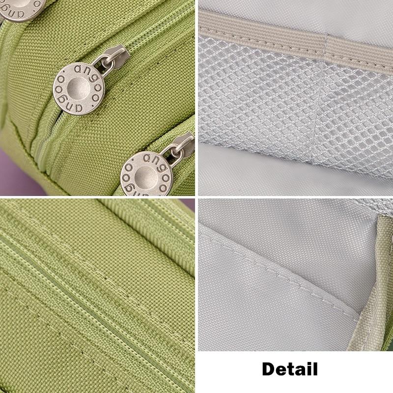 ANGOOBABY Astuccio Grande In Tela Con 2 Scomparti E Manico – Capiente Per Scuola, Ufficio, Trucco – Regalo Per Adolescenti E Adulti