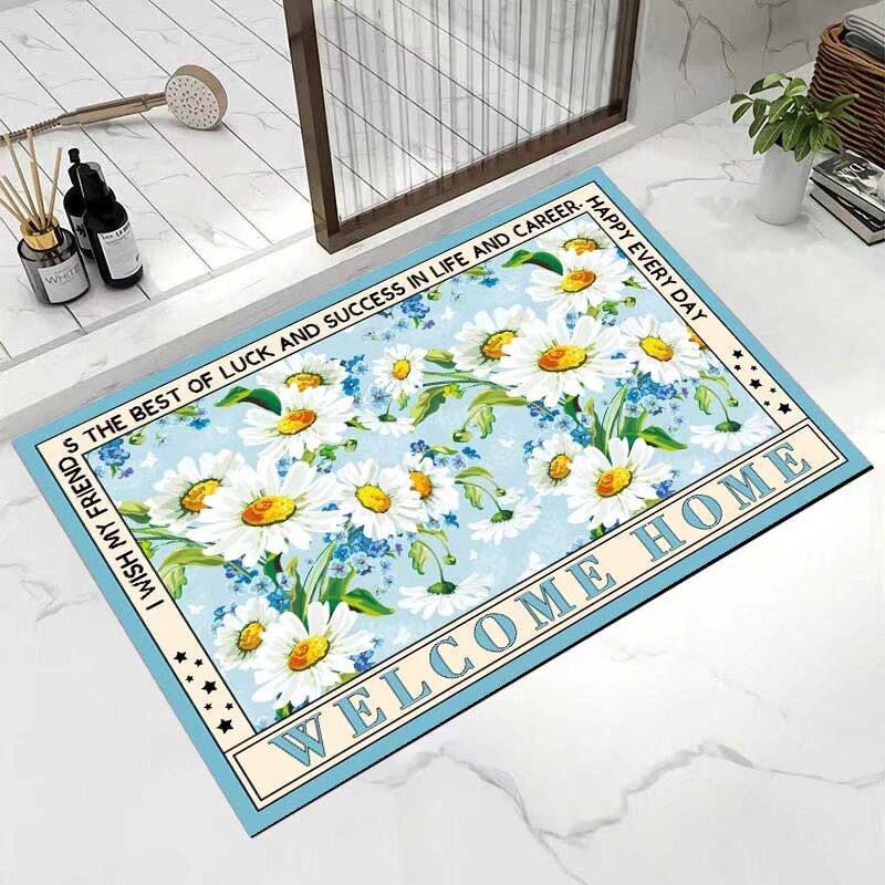 Bathroom Absorbent Floor Mat Soft Diatom Mud Toilet Door Small Carpet Door Mat Quick Drying Entry Floor Mat