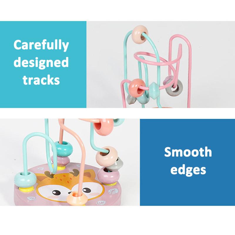 Maluch Labirynt z Koralików Zabawka Matematyczna Drewniana Mini Kółka Roller Coaster Abakus Dzieci Montessori Wczesna Nauka Edukacyjna Prezent dla Dzieci