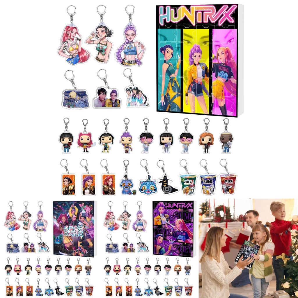 Hunter Advent Calendar With 24 Acrylic Car Pendant Keychains For Gift Giving